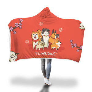 Awesome Dogs Lover Hooded Blanket