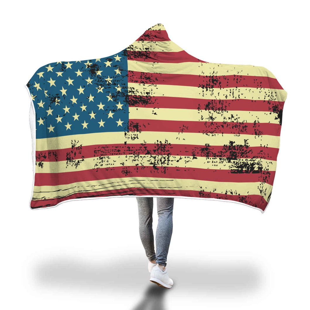 Awesome American Flag Hooded Blanket